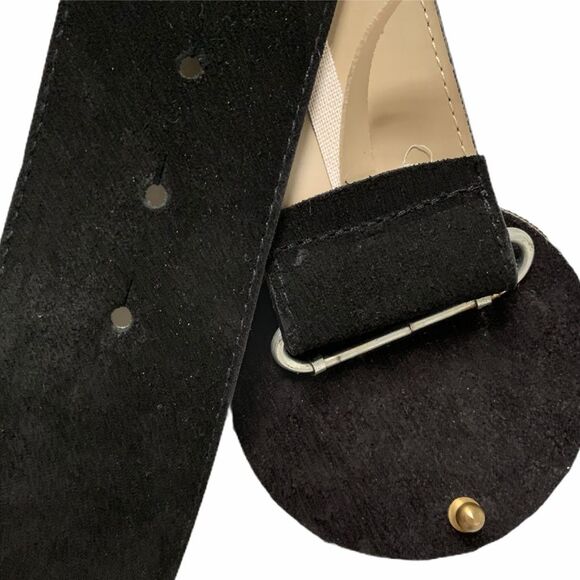 Vintage Black Suede rhinestone sequin belt - Picture 5 of 5